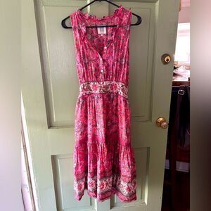 Bell By Alicia Bell Block Print Dress S Annabelle ?Resort Maxi Midi India Boho